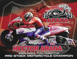 Hector Arana 8 x 10 Signed Promo Card Nhra Drag Racing Autographed