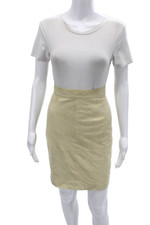 Les Copains Women Beige Leather Straight Penc...