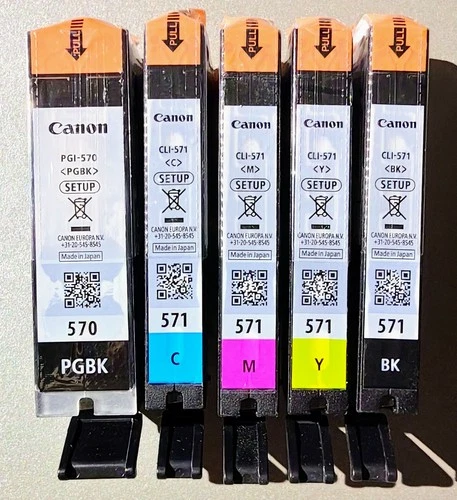 Pack Cartouches Canon  PGI-570 CLI-571C CLI-571M CLI-571Y CLI-571BK originales