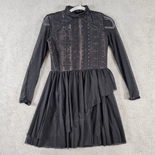 Weissman Black Lace Mesh Long Sleeve Lyrical Dance Costume Dress XLC KIDS