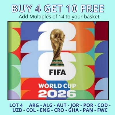 WM 2026 Panini Sticker Sammlung FIFA - Gruppe J, K, L - ENGLAND