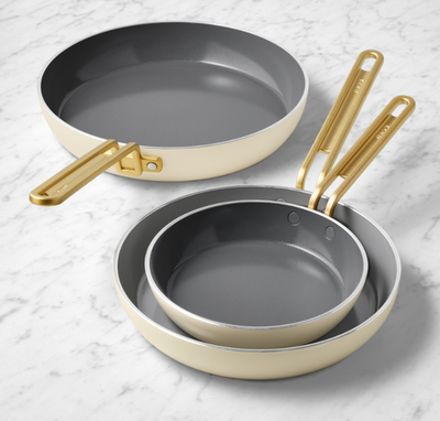 #ad GreenPan™ Stanley Tucci™ Ceramic Nonstick Fry Pans Set of 3 $265.75