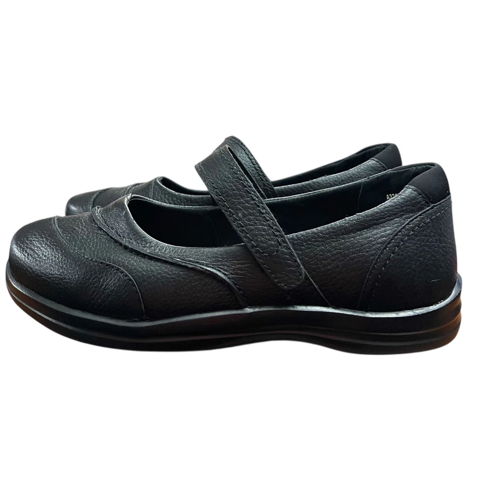 Zapatos para mujer APEX pétalos Lisa negros Mary Jane antideslizantes 8 X-Ancho A330W Foto 2 de 4