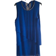 Collection Blue Chiffon Layers Dress, size 14 BMWT