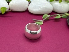 925 Sterling Silver Wide Band Ring Handmade Minimalist
