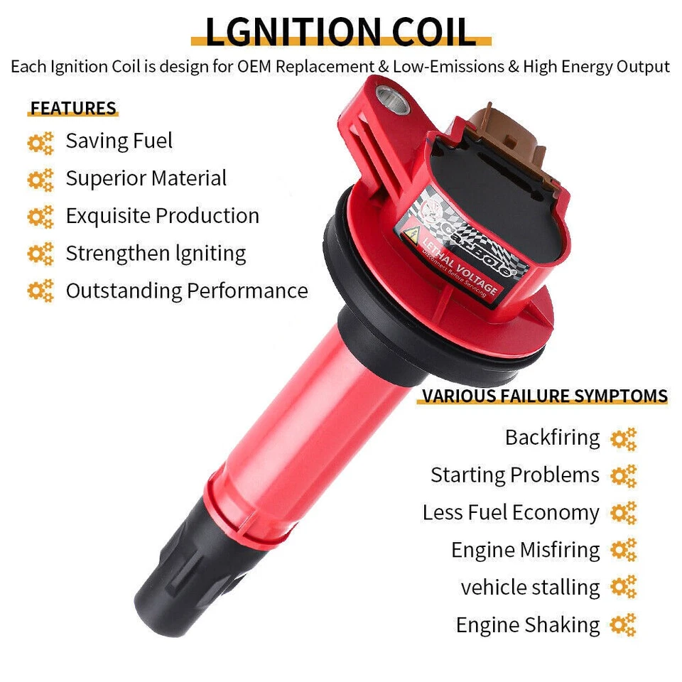 6pcs Ignition Coil and Iridium Spark Plug For Ford Lincoln Expedition F-150 3.5L - Image 3 of 4