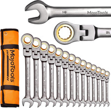 23-Piece Flex-Head Ratcheting Combination Wrench Set-Includes 14PCS Metric 8-24M