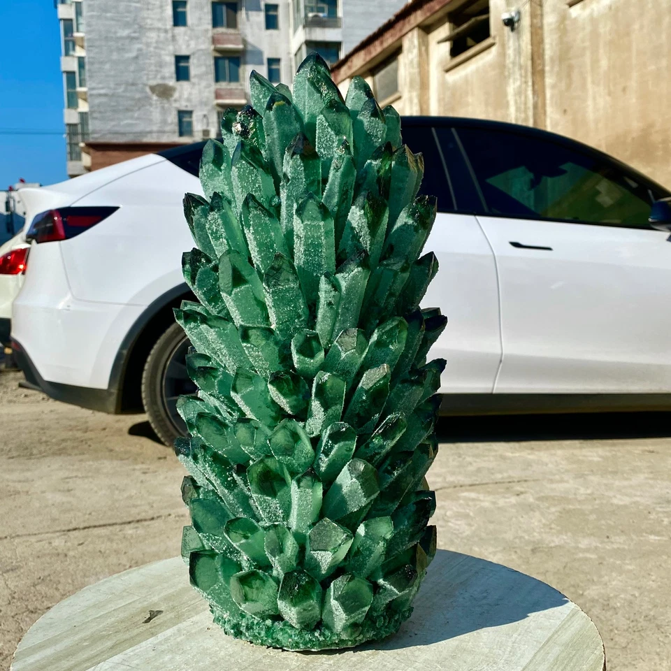 31LB New Find green Phantom Crystal Quartz Cluster Mineral Specimen Healing - Image 1 of 4