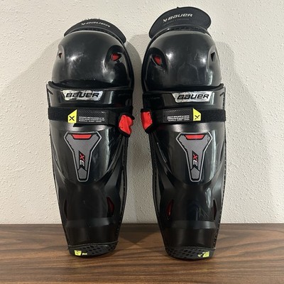 Bauer Vapor XE Shin Guards Senior Size 15 SR 15  Hockey Leg Protection Black Red