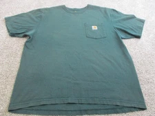 Carhartt Shirt Mens Large Green Original Fit Pocket Workwear Short Sleeve 100121