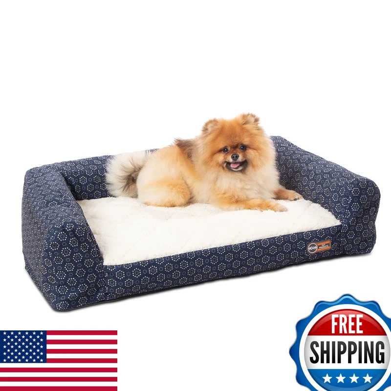 K&H Pet Products Kh Pet Products Air Sofa Bed Navy/Geo Flower Small 18 X 24