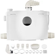 Macerator Pump 1200W 48 GPM Flow 33 ft Head Lift Pump for Toilet Basement