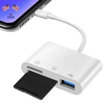 3-Port USB Type C to Card Reader Adapter SD Card Reader For MacBook Pro Laptop e