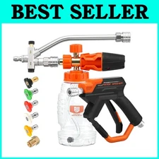 Stainless Steel Car Wash Foam Cannon Gun, 1/4" Quick Connect