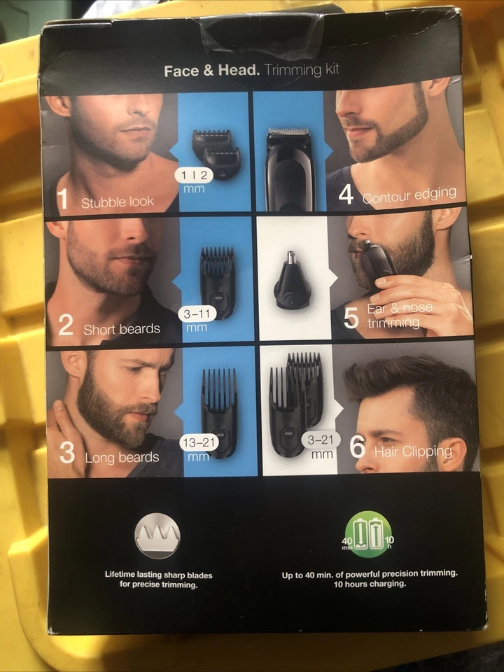 Braun MGK3020-in-1 Trimming Kit Black/Blue Face & Head Trimmer - Image 3 of 4