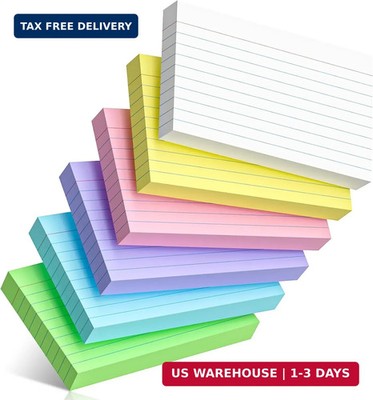 300 Count Colored Index Cards 3 x 5 Inch Ruled Index Cards, Flash Cards College
