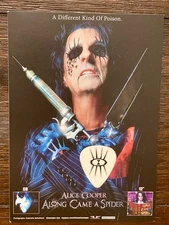 Alice Cooper along came a spider guitar pick and promo postcard