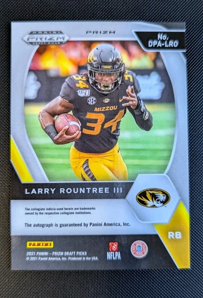 2021 PRIZM DRAFT PICKS LARRY ROUNTREE III ROOKIE RED /199 AUTO #DPA-LRO CHARGER  - Image 3 of 3