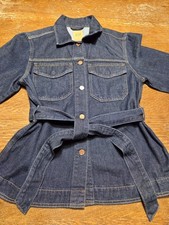GAP Women  s Denim Jean Jacket Belted Copper Buttons Cotton/Lyocell