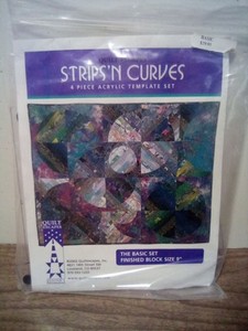 Quilt Escapes Strips N Curves 4pc Acrylic Template Set Basic set Block Size 9"