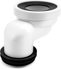 QWORK 100mm Toilet Offset pan Connector PVC Waste Pipe Connector Disposal New UK