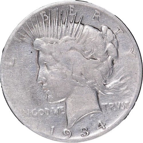 1934-S $1 Peace Silver Dollar ~ Good Details