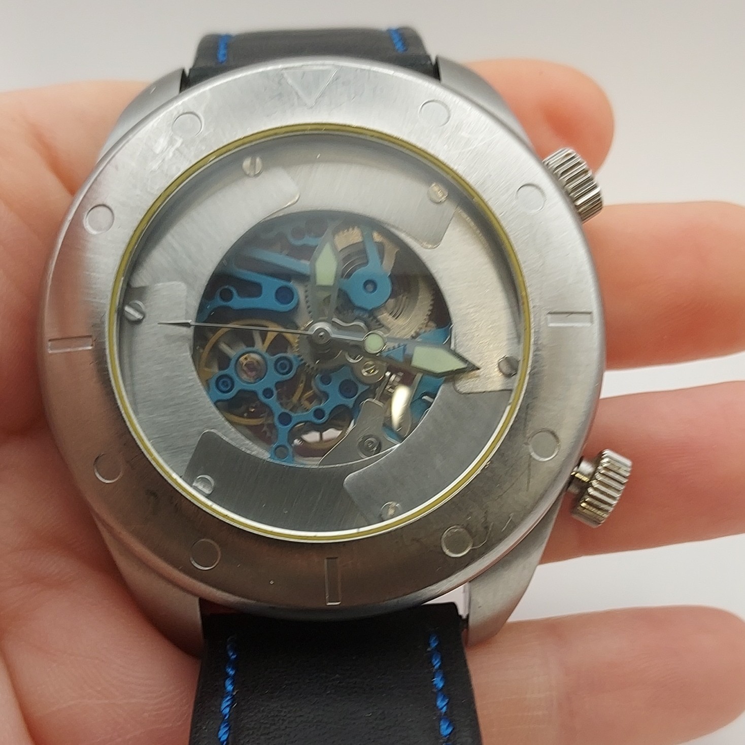 ANDROID Men's Skeleton Automatic Watch, Leather S… - image 9