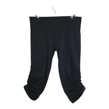 Lululemon Pants Women 6 Black Ebb & Flow Seamless Crop Leggings Athleisure Gym 