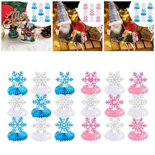 9x Snowflake Honeycomb Centerpieces 3D for Dining Room Office Birthday