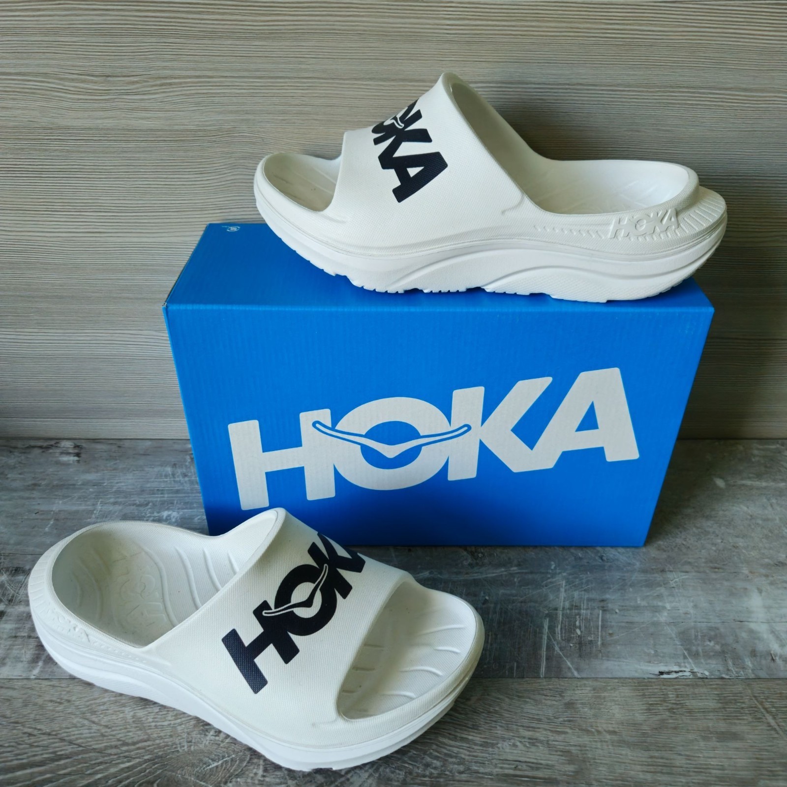 Hoka Ora Athletic Recovery Slide Black White Mens 5 / Womens 7 Sandal thumbnail 3
