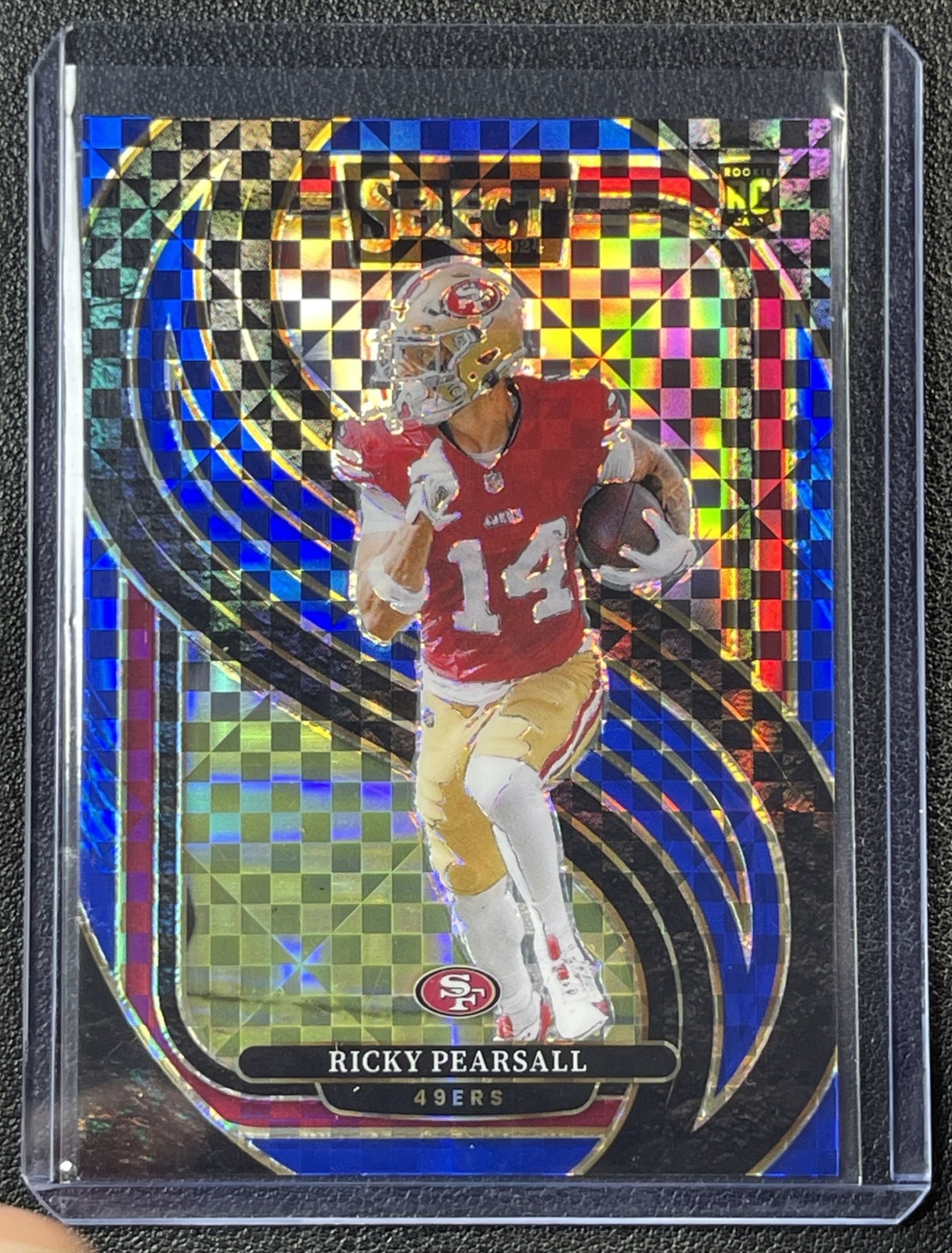 RICKY PEARSALL 2024 PANINI SELECT #173 PREMIER ROOKIE BLUE PRIZM RC 5/175 49ERS