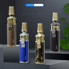 JOBON Strong Blue Flame Inflatable Cigar Lighter Outdoor Windproof Inflatable