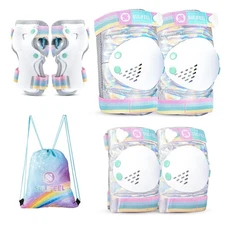 SULIFEEL Rainbow Unicorn Knee Pads for Kids Elbow Small, 