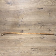 Vintage Natural Hardwood Hiking Walking Stick Cane Knob Folk Art Short 32"