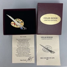 Vtg Edgar Berebi Brooch Paint Palette