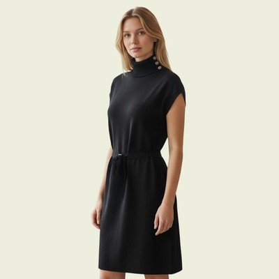 Liu Jo Jeans Black Roll Neck Dress UK 8 US 4 EU 36