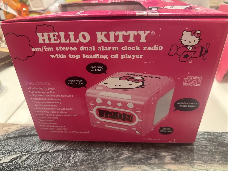 Hello Kitty Am/fm Stereo Dual Alarm Clock Radio With Top Loading Cd Player - Image 3 of 4