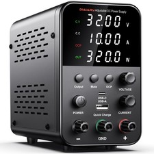 DC Power Supply Variable, 32V 10A Adjustable Switching Regulated DC Bench Pow...
