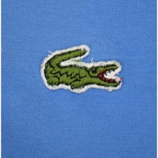 Lacoste Shirt VTG Lacoste Collection IZOD Size S 60s Blue Ivory Trim Green Croc