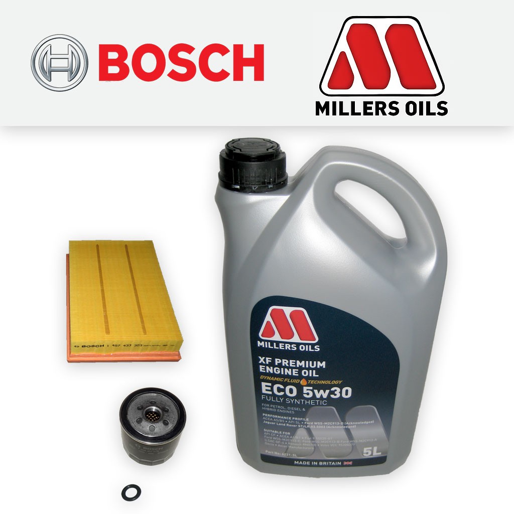 SERVICE KIT for VOLVO S40 1.6 16V OIL AIR FILTERS +5L 5w30 ECO OIL (2004-2007)