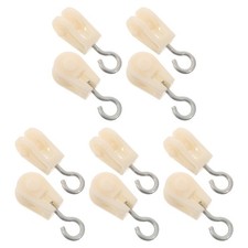 Beige ABS Clothesline Pulley Kit Reduced Rope Wear Outdoor Mini Rope Pulley