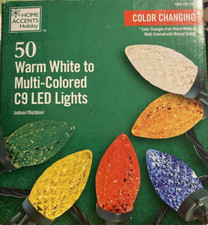 Home Accents 50 LED C9 Color Changing Christmas Lights Warm White or Muti-Color