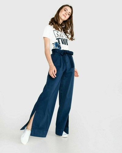 Pantalone Largo a Zampa Lungo Donna My Twin Twinset YS82Z1 a Vita Alta |  eBay