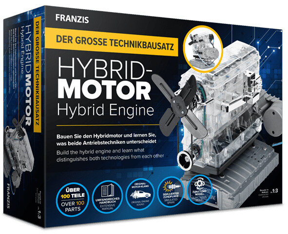 Hybrid Motor Engine 1:3 Plastic Model Kit FRANZIS