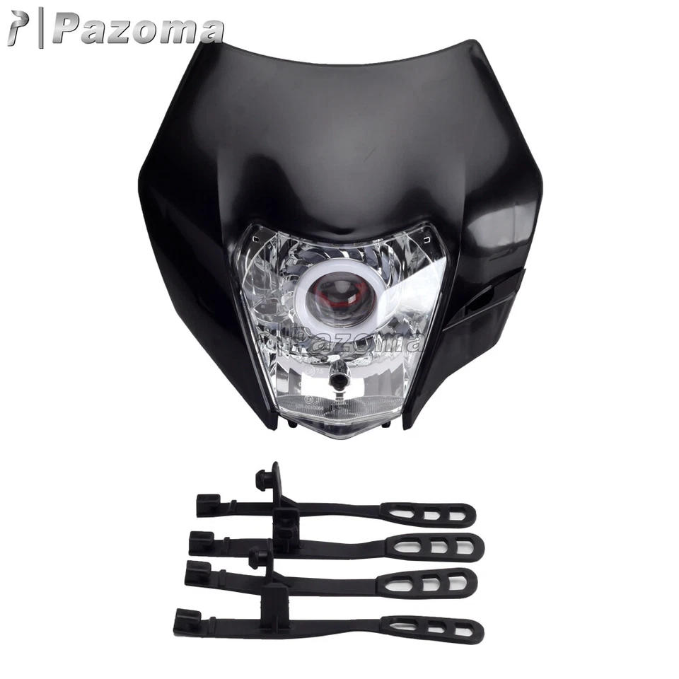 Carenado de faros LED para moto de cross EXC EXC-F SMC XC-W FC FE FX -- negro Foto 3 de 4