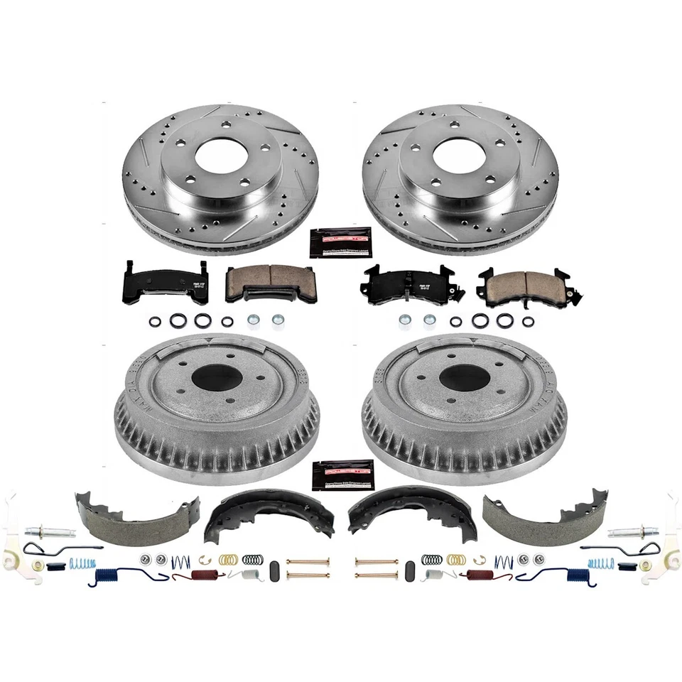 K15050DK Powerstop Juego de 4 Ruedas Disco de Freno y Kits de Tambor Delanteros y Traseros para Chevy Foto 3 de 4