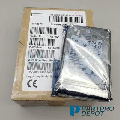 New HPE 300GB 12G SAS 10K SFF 2.5'' SC HDD 785067-B21 785410-001 768788-001