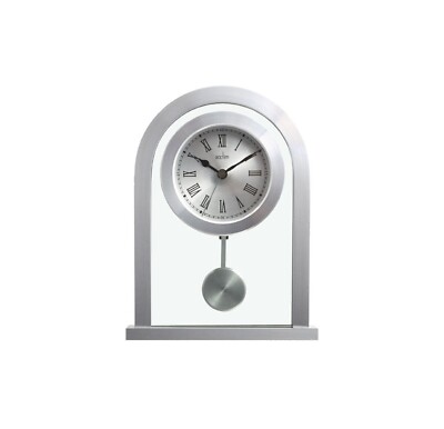 Acctim Uhren Silber Finish Quarz Batterie Manteluhr mit Pendel 36757