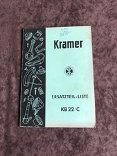 Ersatzteilliste Kramer Schlepper  KB 22/C  September 1959