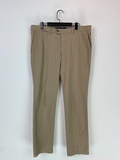 Atelier Gardeur Cream Plain Chino Trousers Straight Leg Smart  UK 38